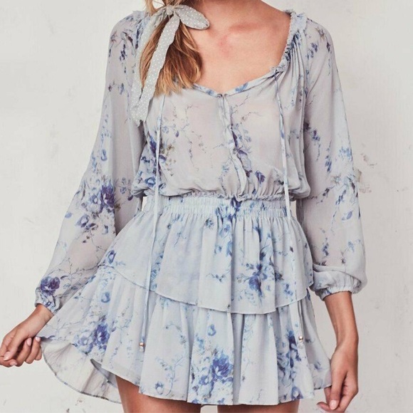 LoveShackFancy Dresses & Skirts - Loveshackfancy blue popover dress